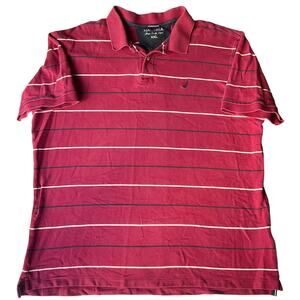 Nautica Men’s Short Sleeve Polo Shirt size 2XL, Red Stripes,